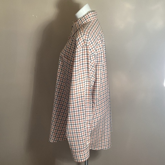 Orvis Cream Plaid Wool Cotton Buttoned Down Dress Shirt Size XL Career Classic - Picture 3 of 6